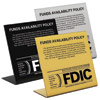 Countertop Funds Availibility Signs with FDIC Logo
